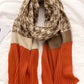 Contrast Color Houndstooth Split-Joint Knitting Scarf Shawl
