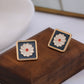Artistic Retro Geometry Daisy Earrings