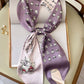 Simple Silk Imitation Cute Animal Printed Scarf