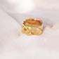 Stylish Simple Gold&Silver Plaid Ring
