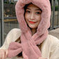 Casual Warm Solid Color With Scarf Knitted Hat