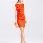 Trendy Pleated Rose Dress