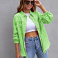 Loose Multicolor Ripped Denim Jacket