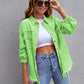 Loose Multicolor Ripped Denim Jacket