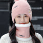 Personality Thickened Solid Hat&Scarf Set